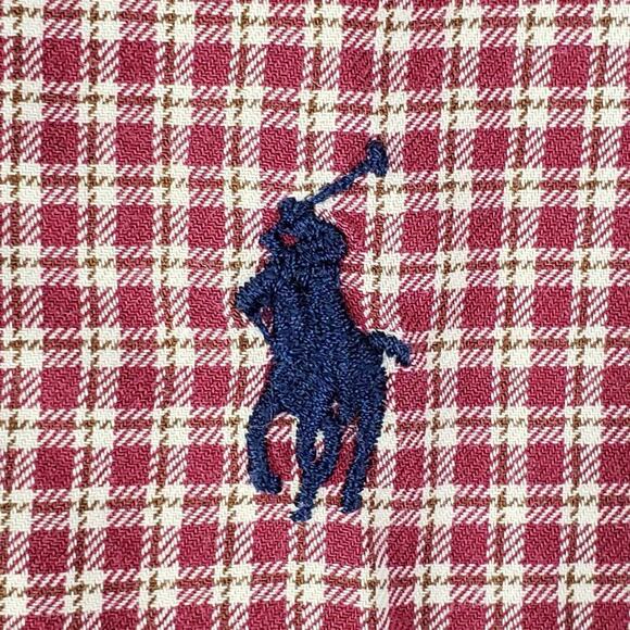 Polo Ralph Lauren Oxford Shirt Men's Size Small Red Plaid LS Button Down - Picture 6 of 11